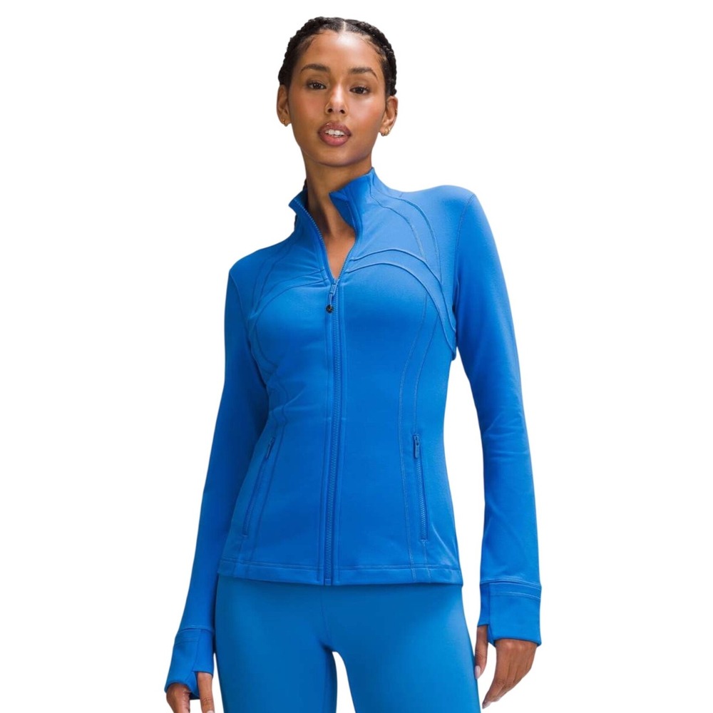 Lululemon Define Jacket Luon Blazer Blue Tone Full Zip Thumbholes Size 8